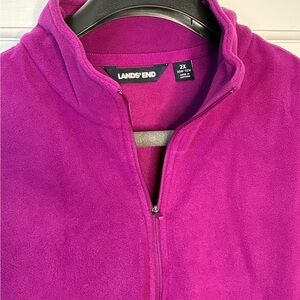 Lands' End Magenta Fleece Jacket 2X NWT